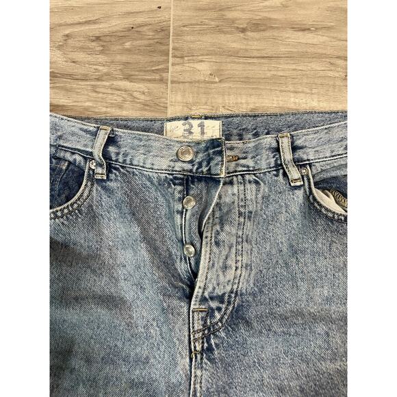 Free People Bren Boyfriend Jeans Womens Blue Distressed Boho Chic Button Fly 31 - Picture 4 of 8